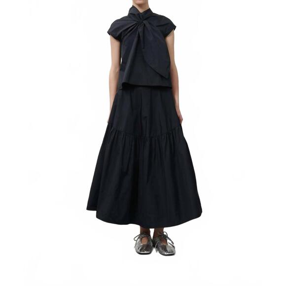 NEW BEATRICE .B taffeta tiered skirt in noir
